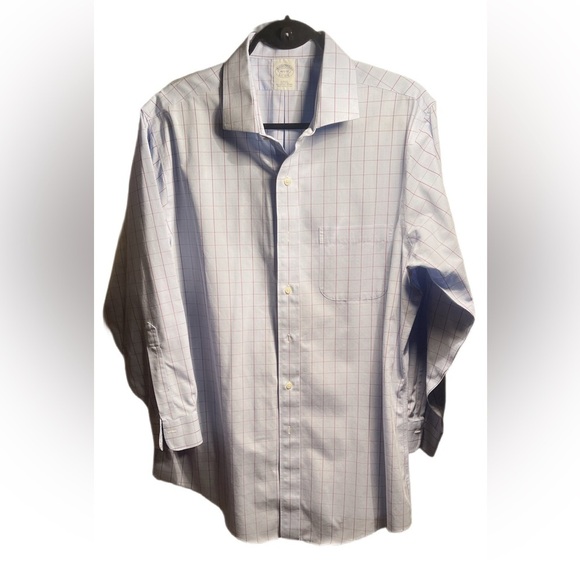 Brooks Brothers slim fit non-iron blue Casual Button Down Long Sleeves Shrt 16.5 - Picture 2 of 5